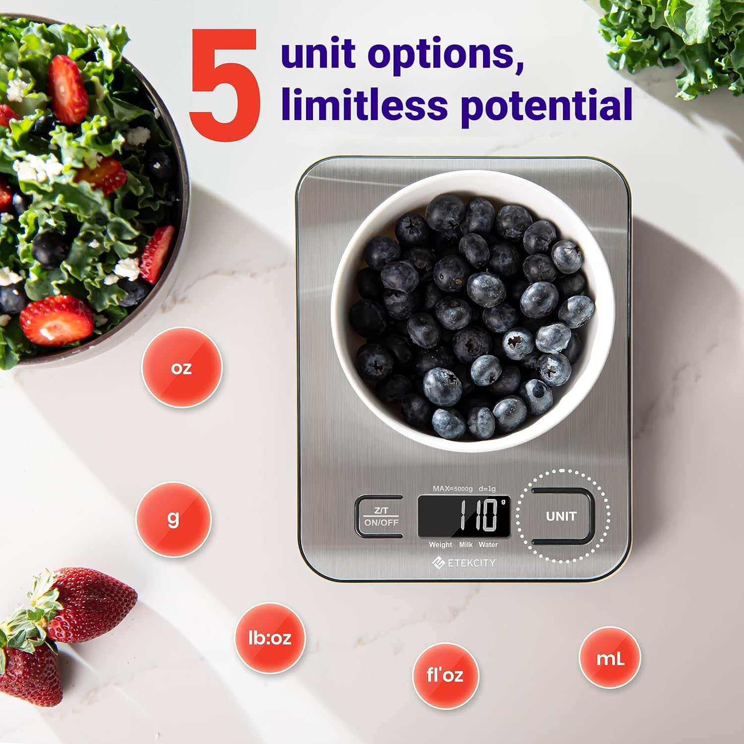 Etekcity Food Kitchen Scale 304 Stainless Steel 11lb